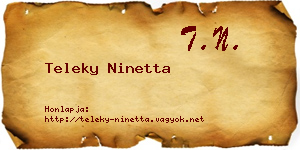 Teleky Ninetta névjegykártya